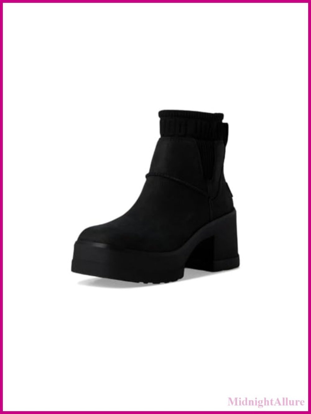 Water-Resistant Leather Ankle Booties with Gore, Platform Heel